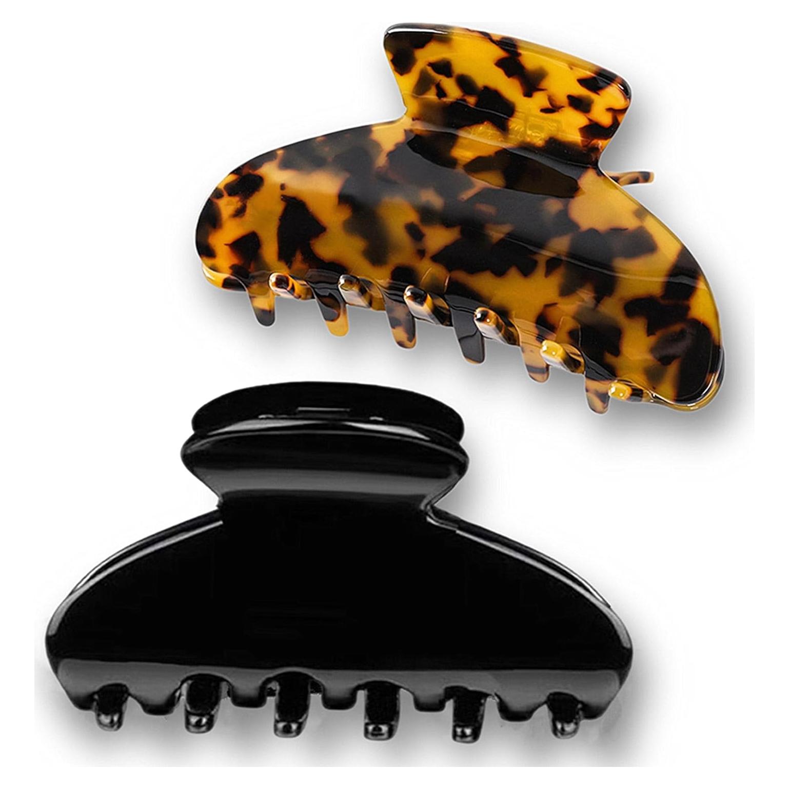 Pinzas para el cabello Fsmiling 2 piezas - Tortuga y Negra