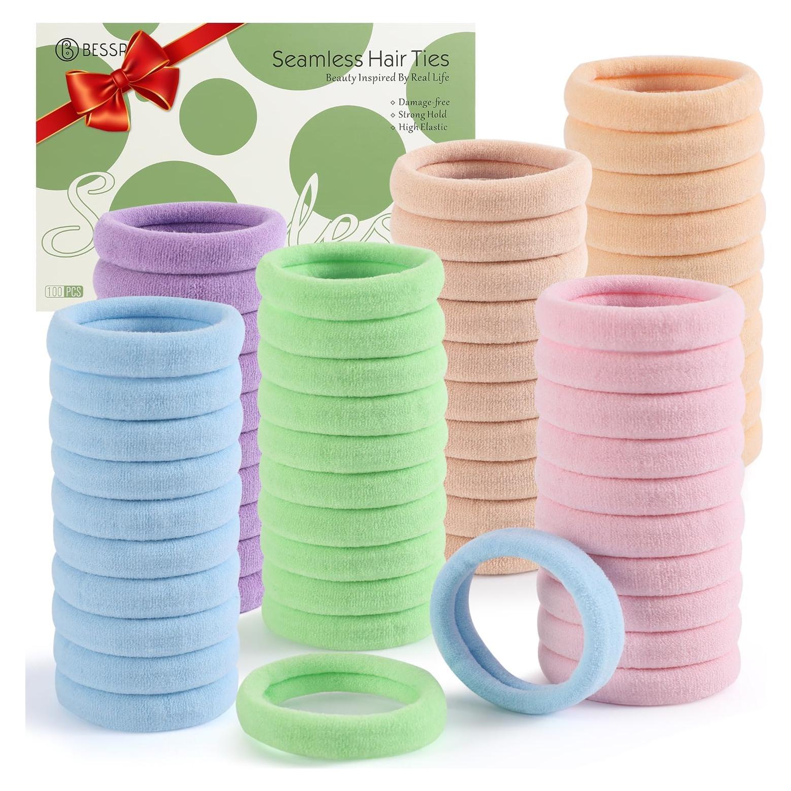 100 Gomas de Pelo Gruesas Bessrung Sin Costura Caramelo