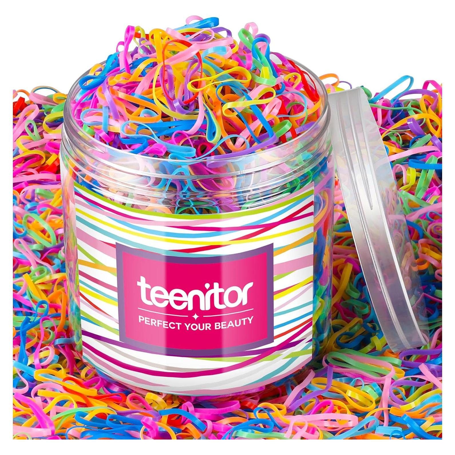 Bandas de Pelo Elásticas Teenitor 2000pcs Multi Color 22mm