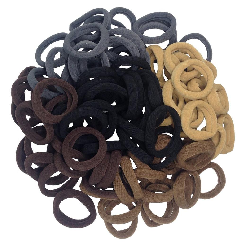 Bandas para el Cabello J-MEE 100PCS Algodón Sin Costura Neutras