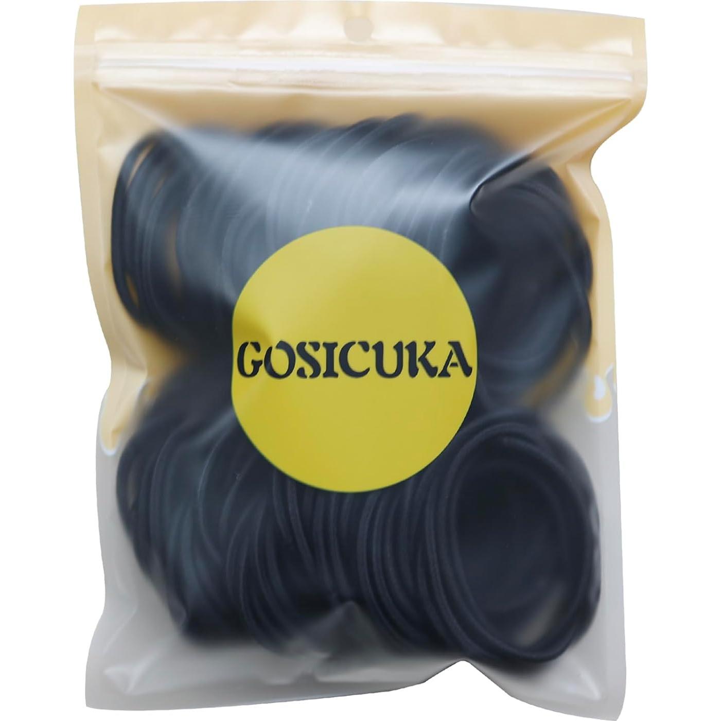120 Gomas Elásticas Negras para Cabello Grueso GOSICUKA