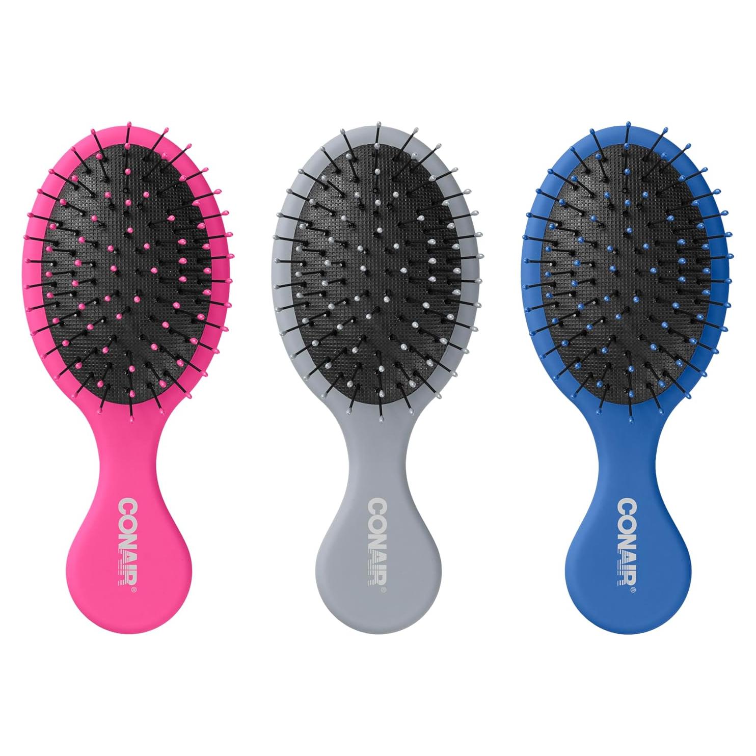Cepillo desenredante Conair 3PK - Uso húmedo/seco - Viaje