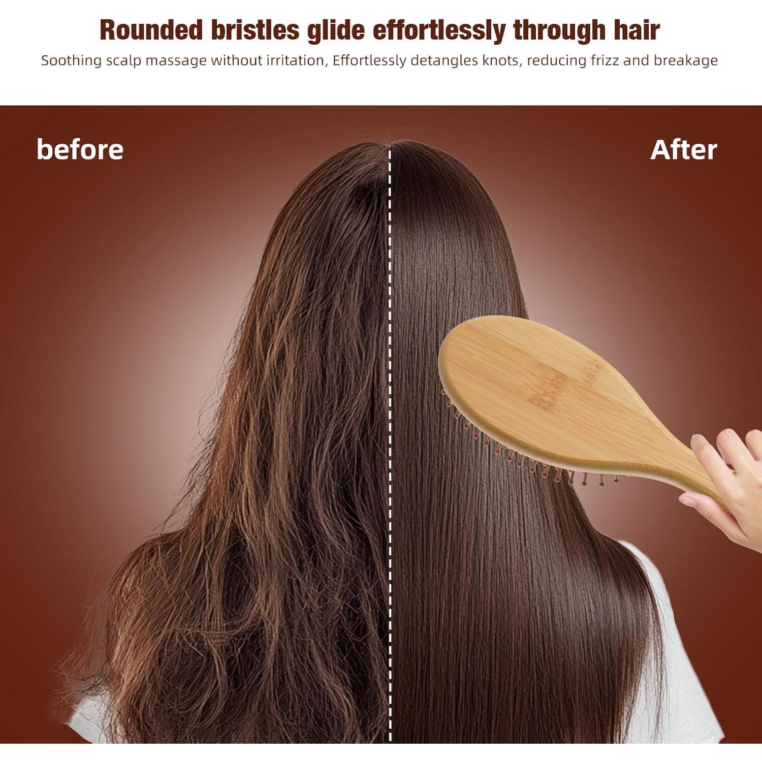 Cepillo de Pelo de Bambú WetBamboo - Desenredante Húmedo/Seco