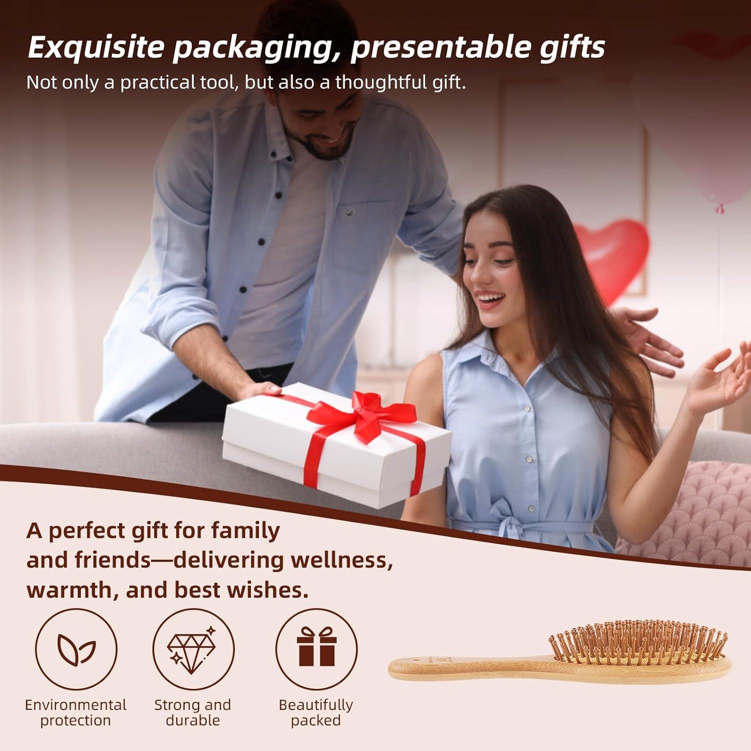 Cepillo de Pelo de Bambú WetBamboo - Desenredante Húmedo/Seco