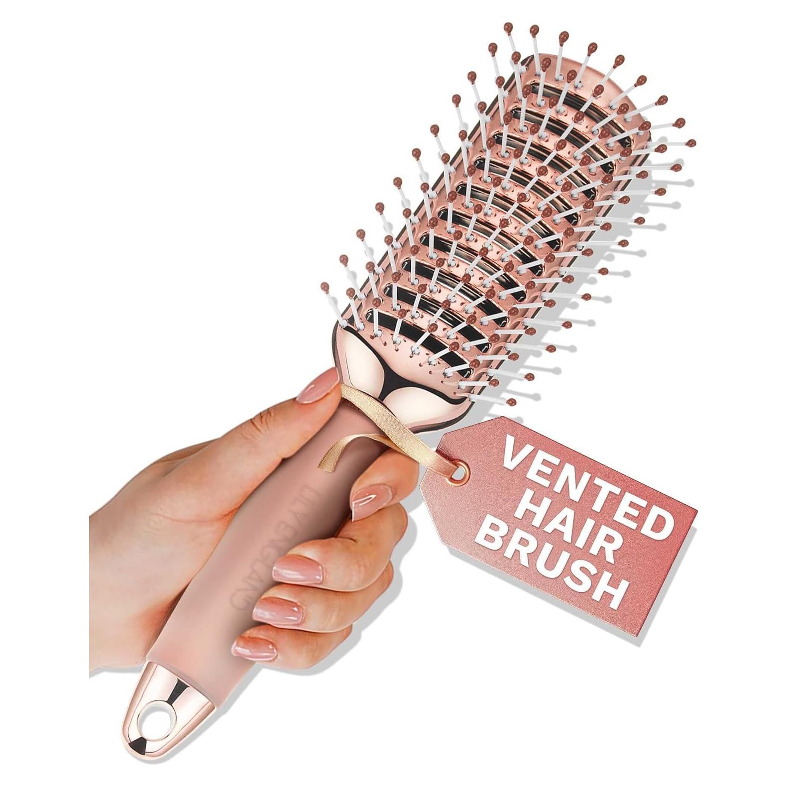 Cepillo Ventilado Desenredante Lily England Oro Rosa 24x6cm