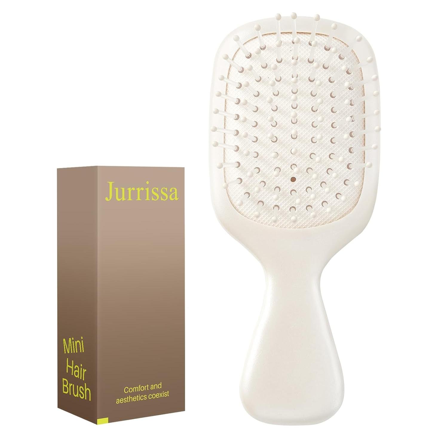 Mini Cepillo Desenredante Jurrissa Blanco Portátil 14x5.7cm