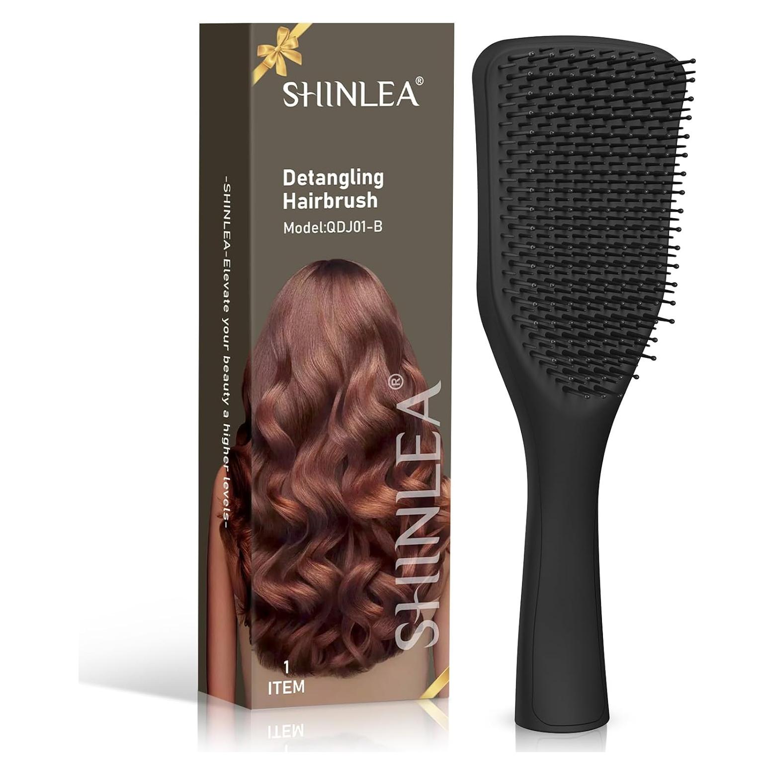 Cepillo Desenredante SHINLEA Negro para Cabello Húmedo y Seco
