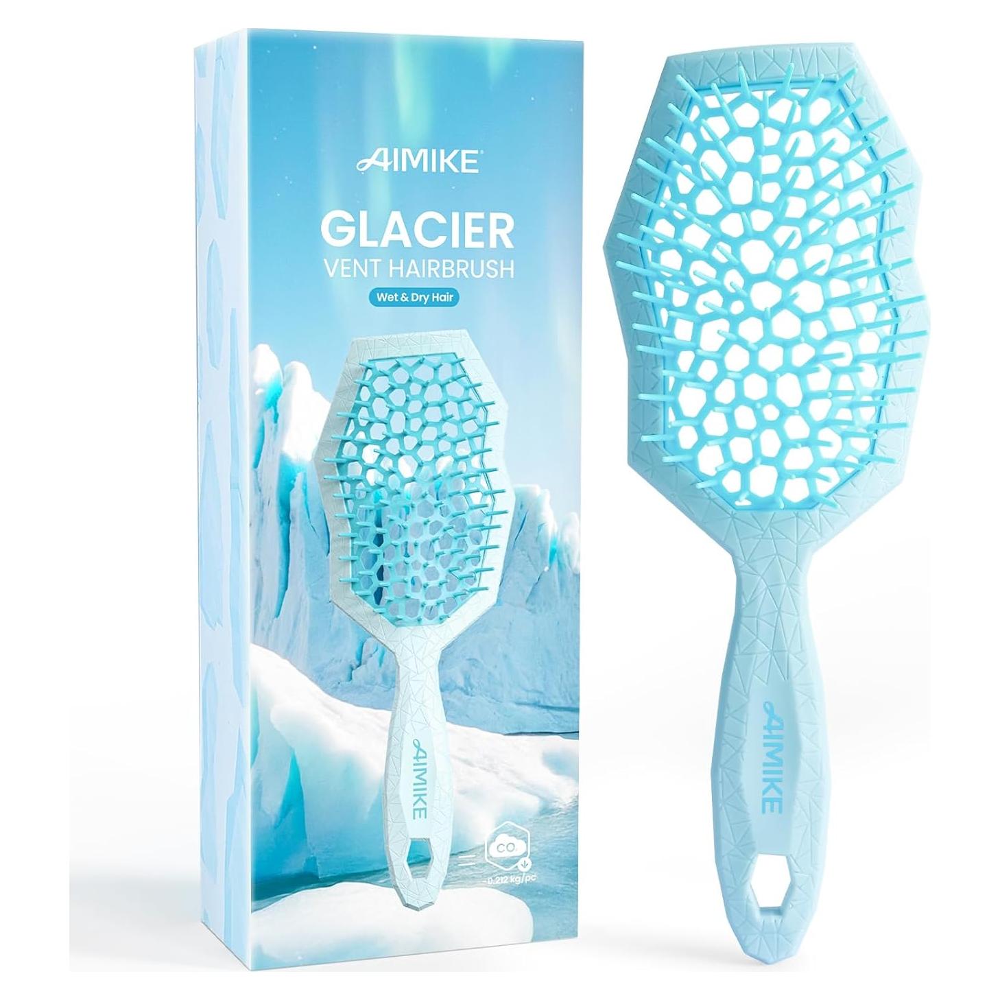 Cepillo Desenredante AIMIKE Glacier para Cabello Rizado Azul