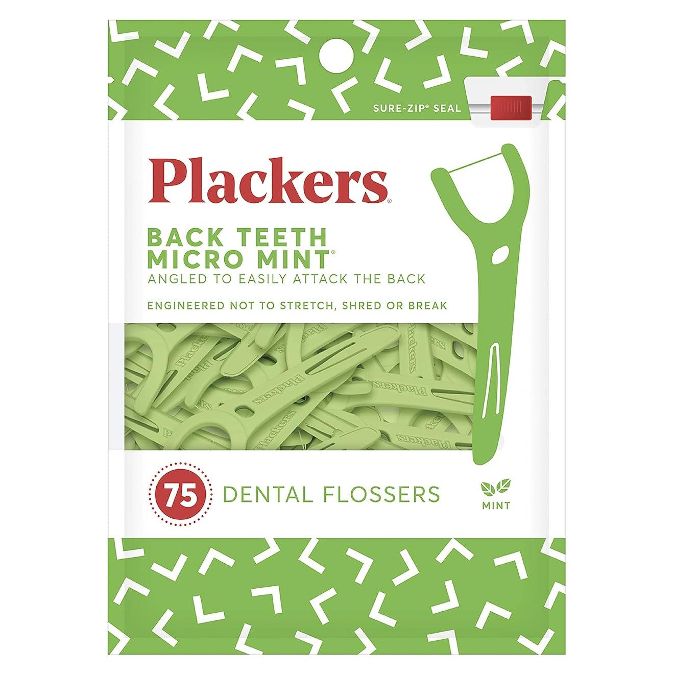 Flossers Dentales Plackers Micro Menta 75 Unidades