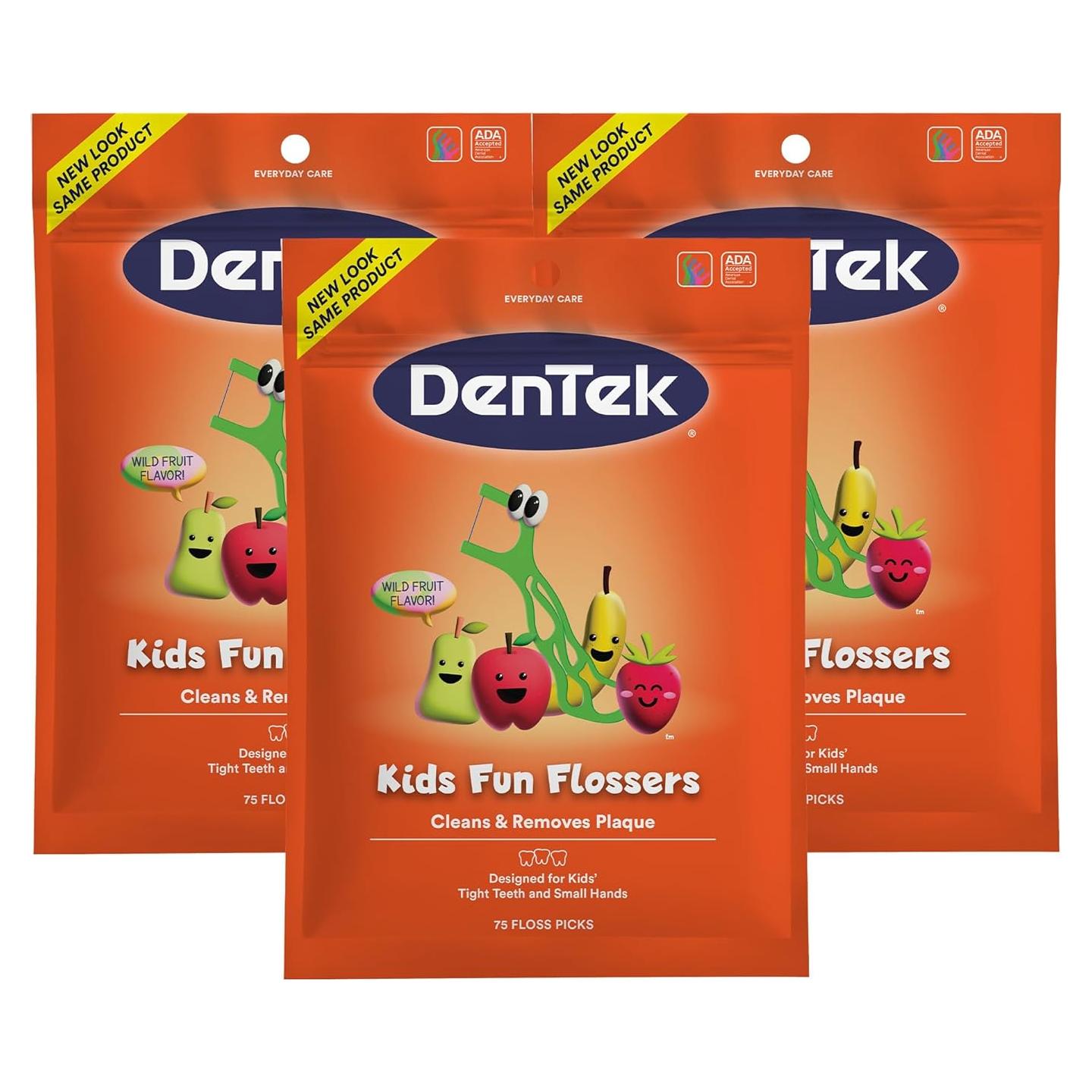 Hilos Dentales Divertidos DenTek para Niños - 75 Unidades Sabor Fruta Silvestre