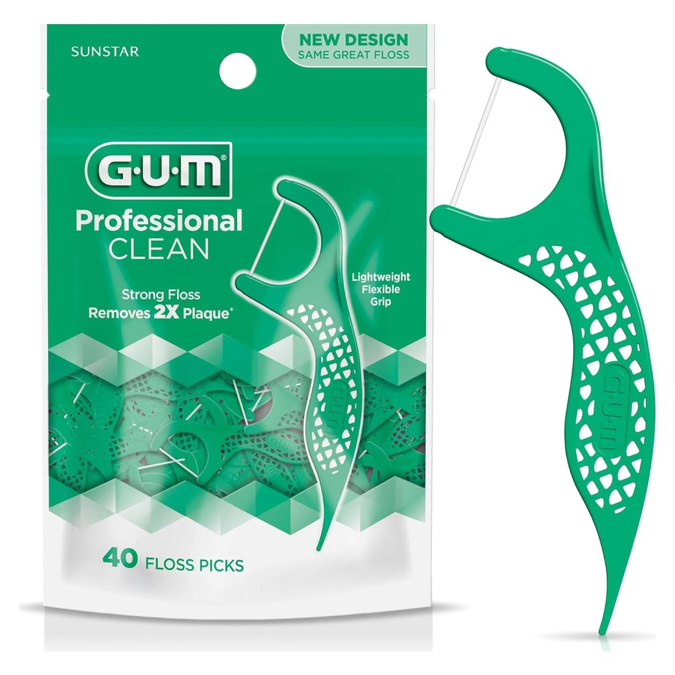 Palillos de Hilo Dental GUM Profesional - 40 Unidades Menta