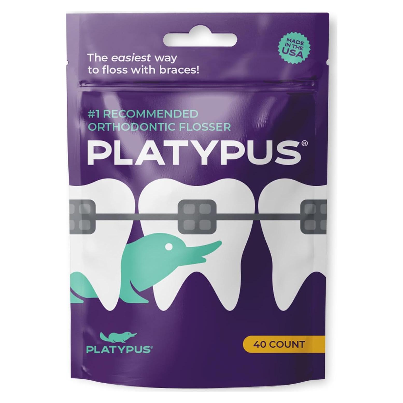 Flossers Ortodónticos Platypus para Brackets - 40 Unidades