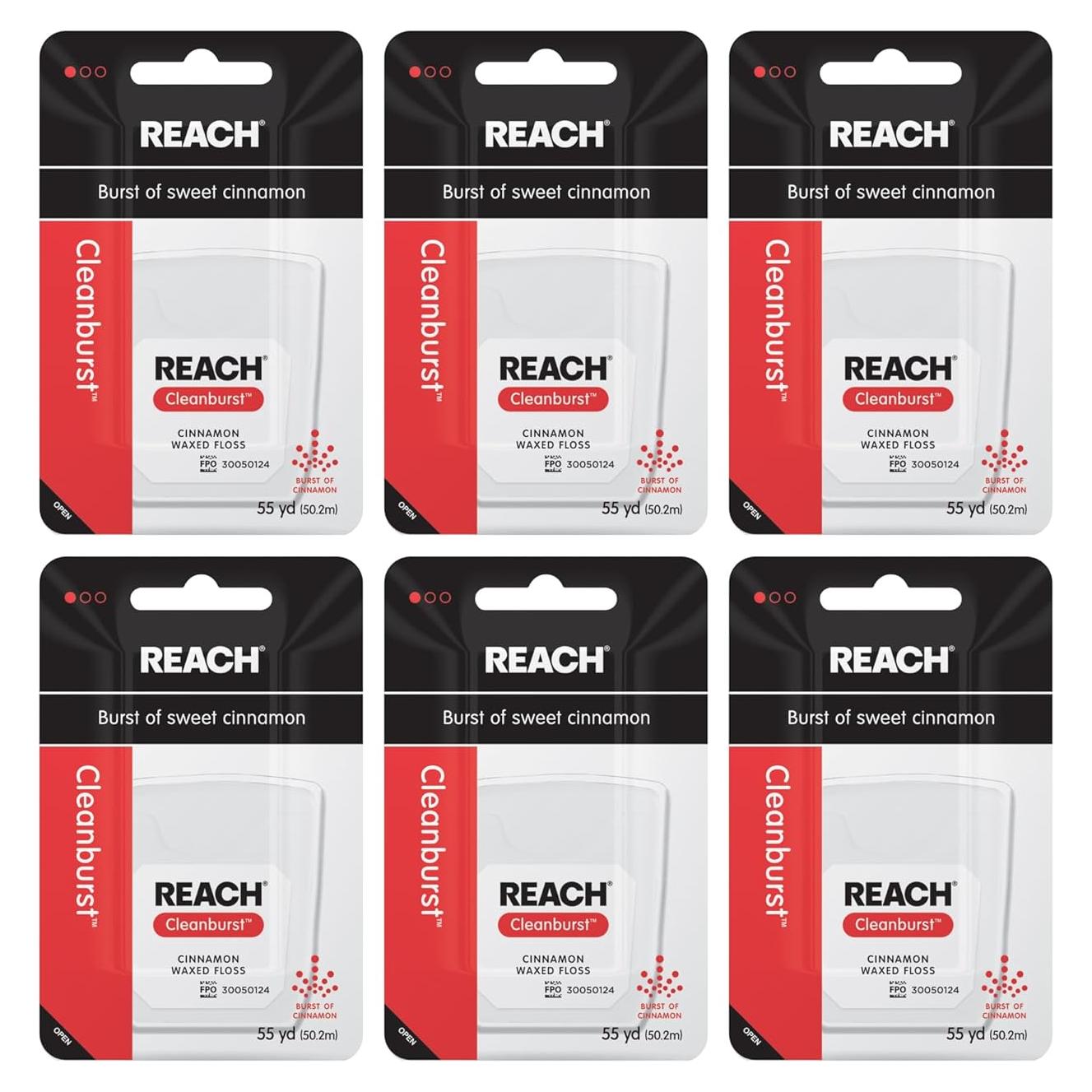 Hilo Dental Cerado REACH Canela 50.29m Paquete de 6