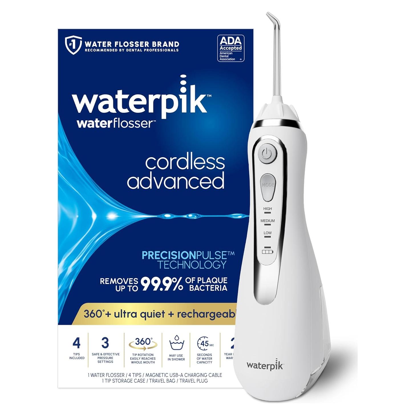 Hilo Dental Inalámbrico Waterpik WP-580 Blanco Recargable