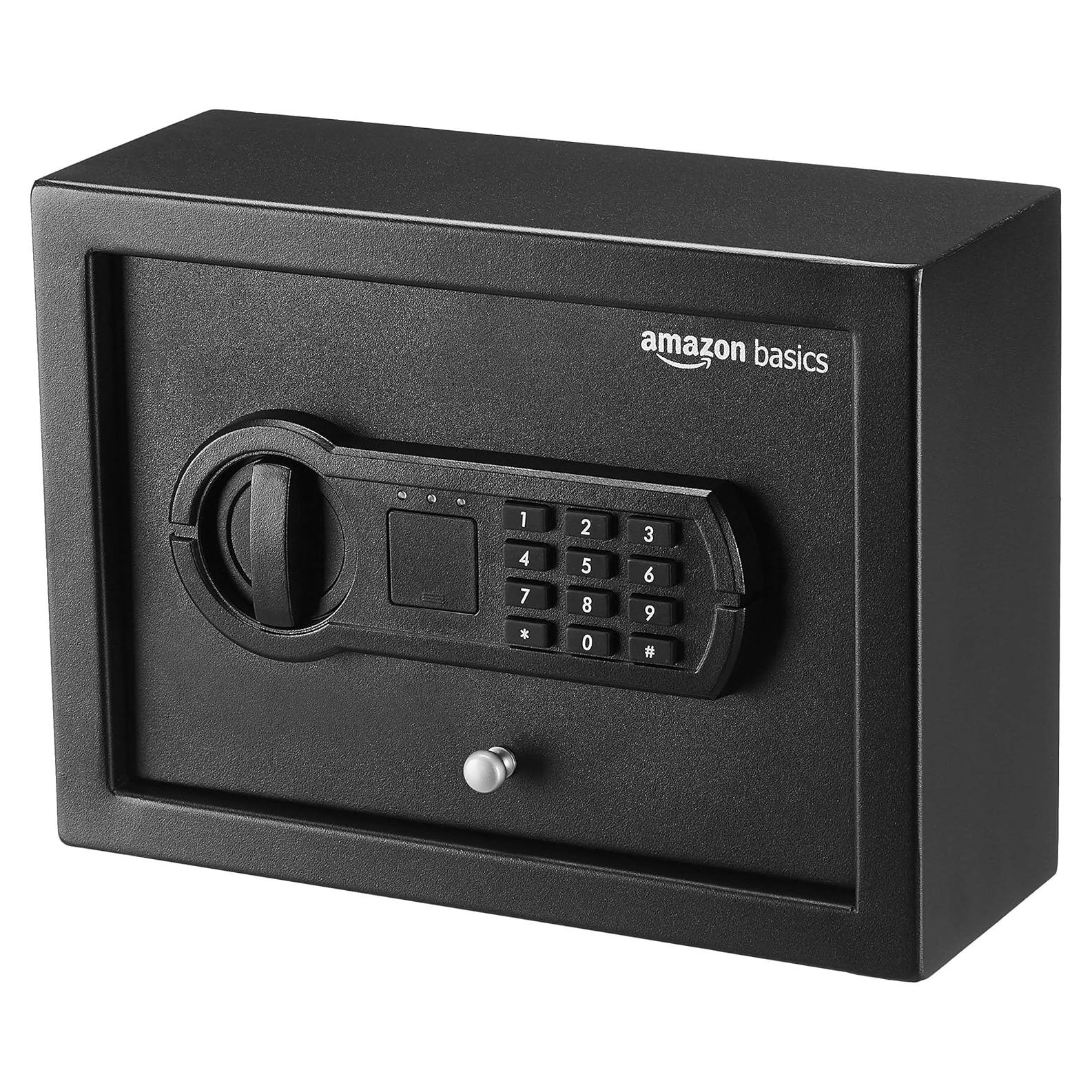 Caja Fuerte Electrónica Amazon Basics 30x22x11 cm Negra