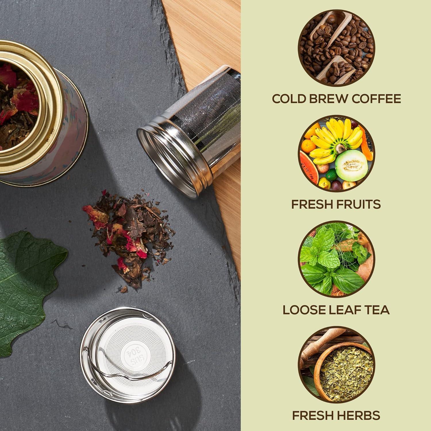 Botella Infusora de Té LeafLife 12oz - Bambú Aislado