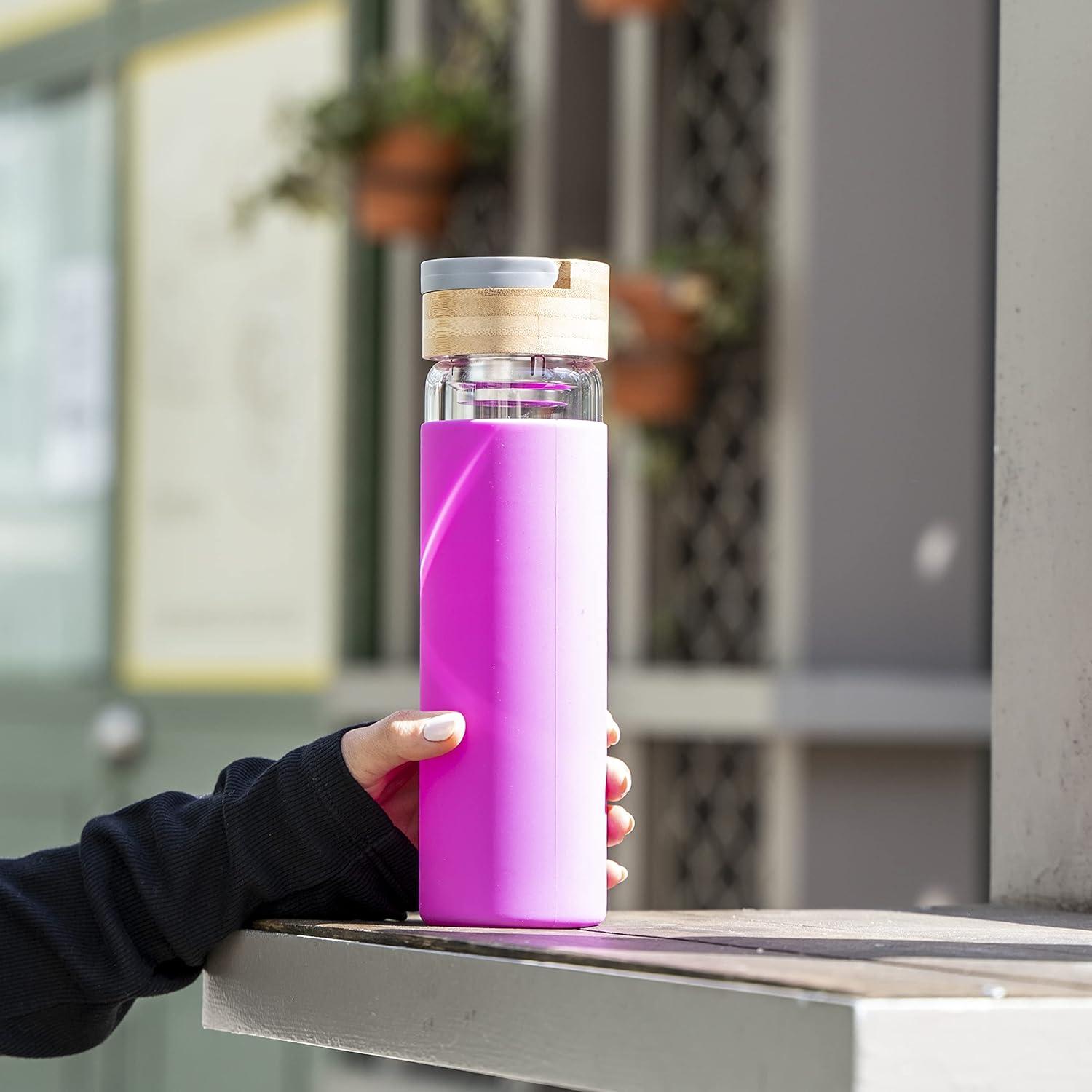 Botella de Infusión de Té Apana 555 ML Vidrio con Funda