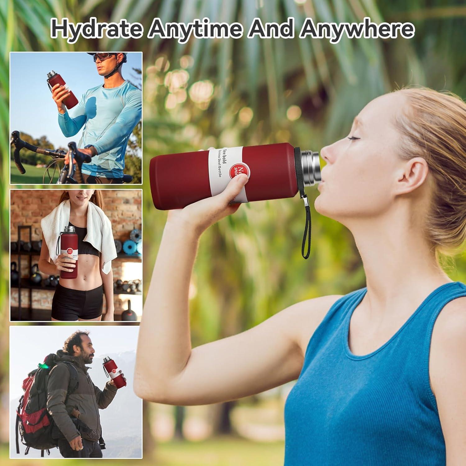 Botella Infusora de Té GENDLTHIJ Acero Inoxidable 1500ml Roja