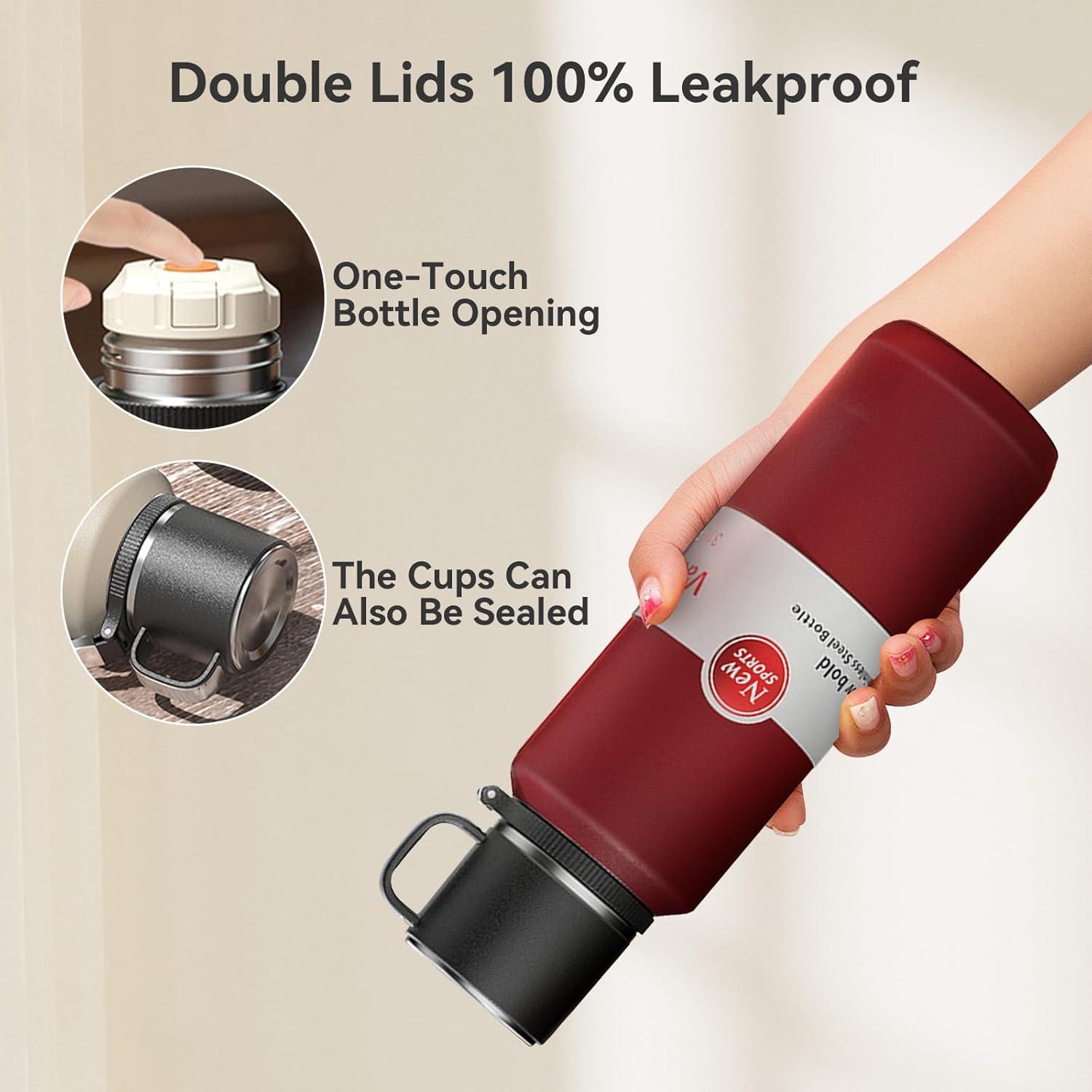 Botella Infusora de Té GENDLTHIJ Acero Inoxidable 1500ml Roja