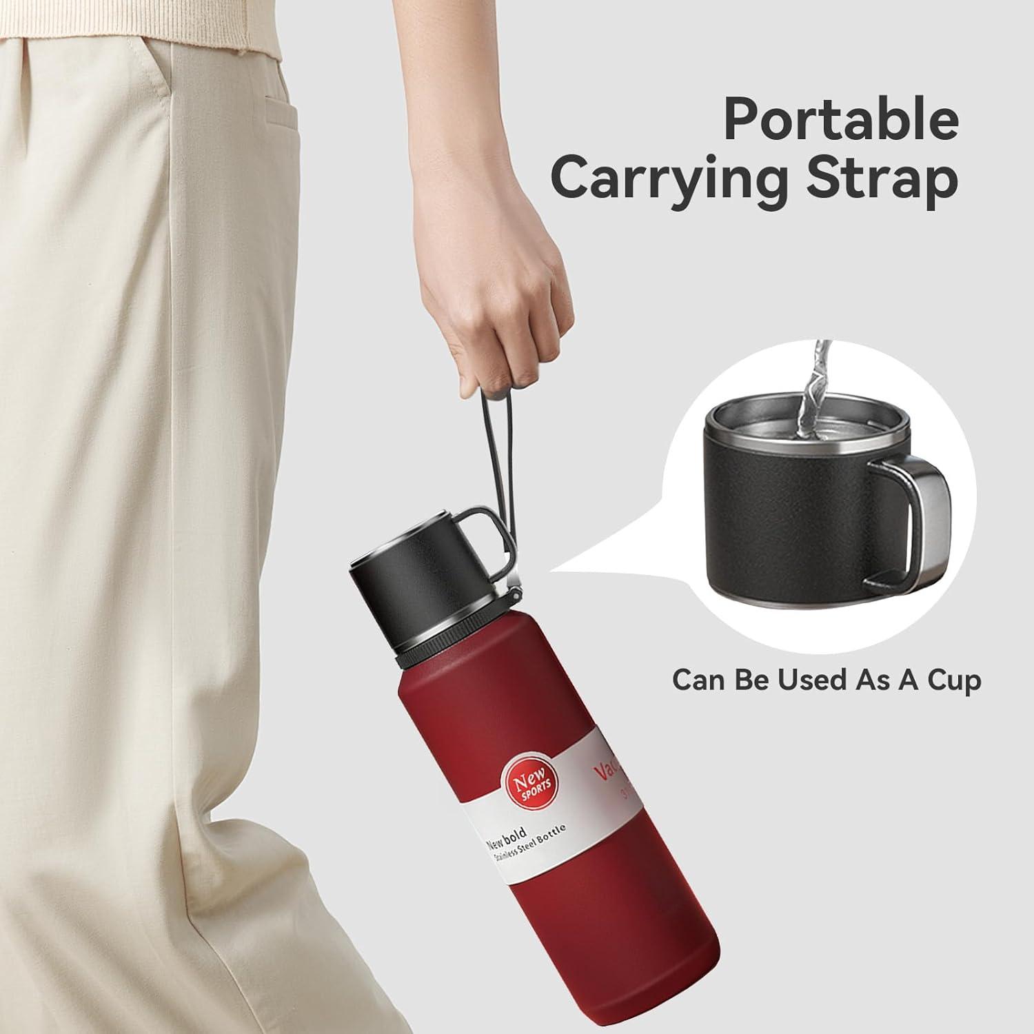 Botella Infusora de Té GENDLTHIJ Acero Inoxidable 1500ml Roja