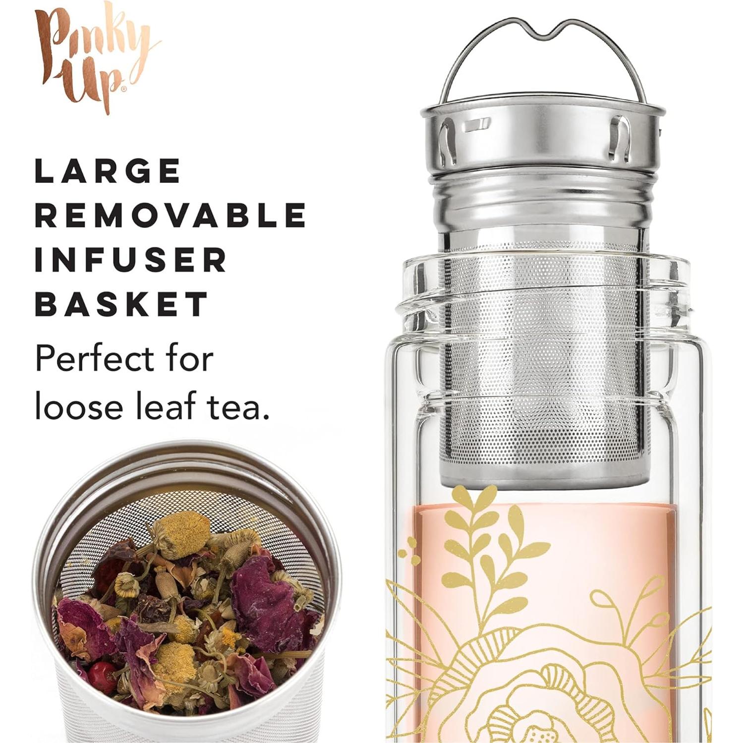 Taza Infusora de Viaje Pinky Up Blair 0.47L Doble Pared Ramo