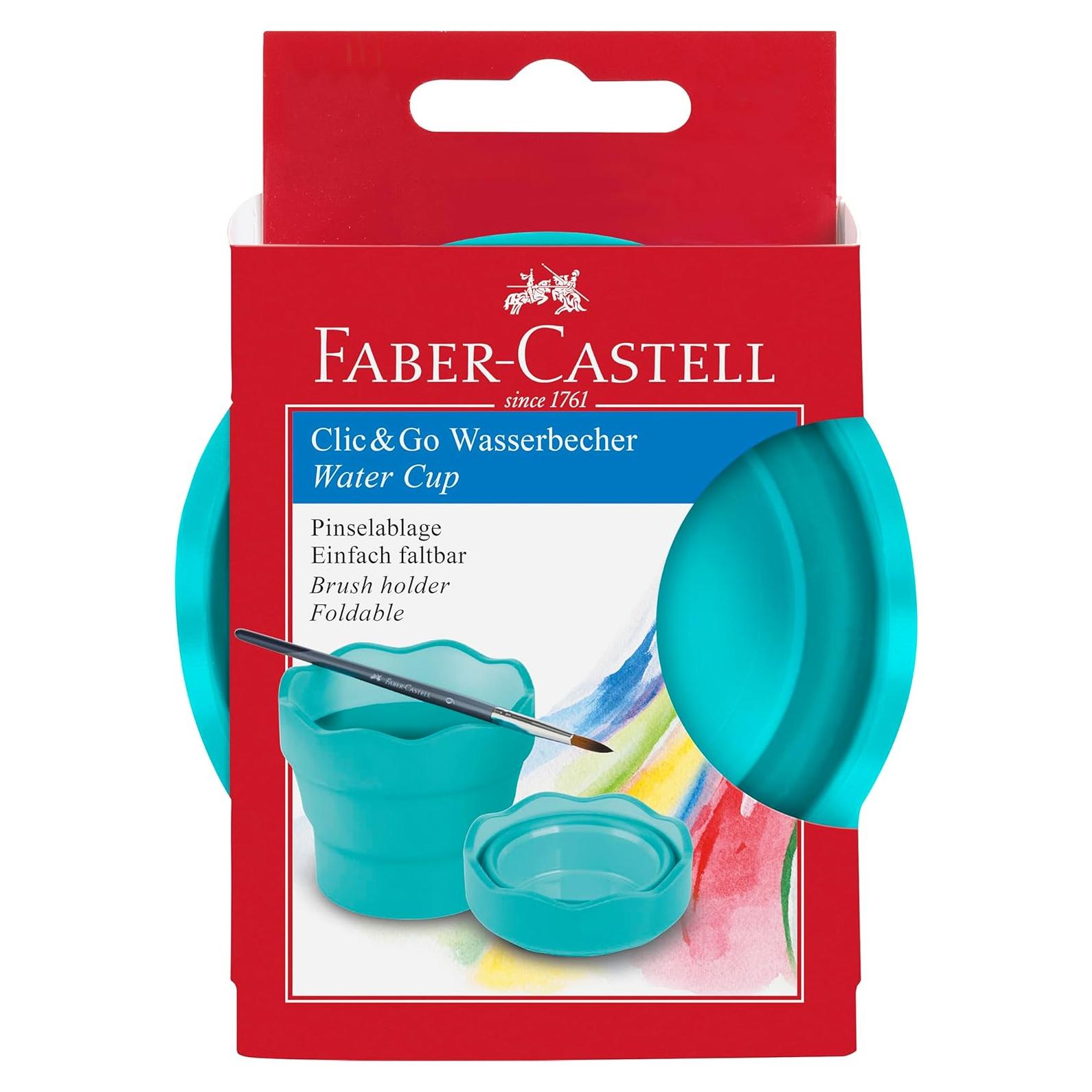 Vaso de Agua para Pintura Plegable Faber-Castell Turquesa 355 ml