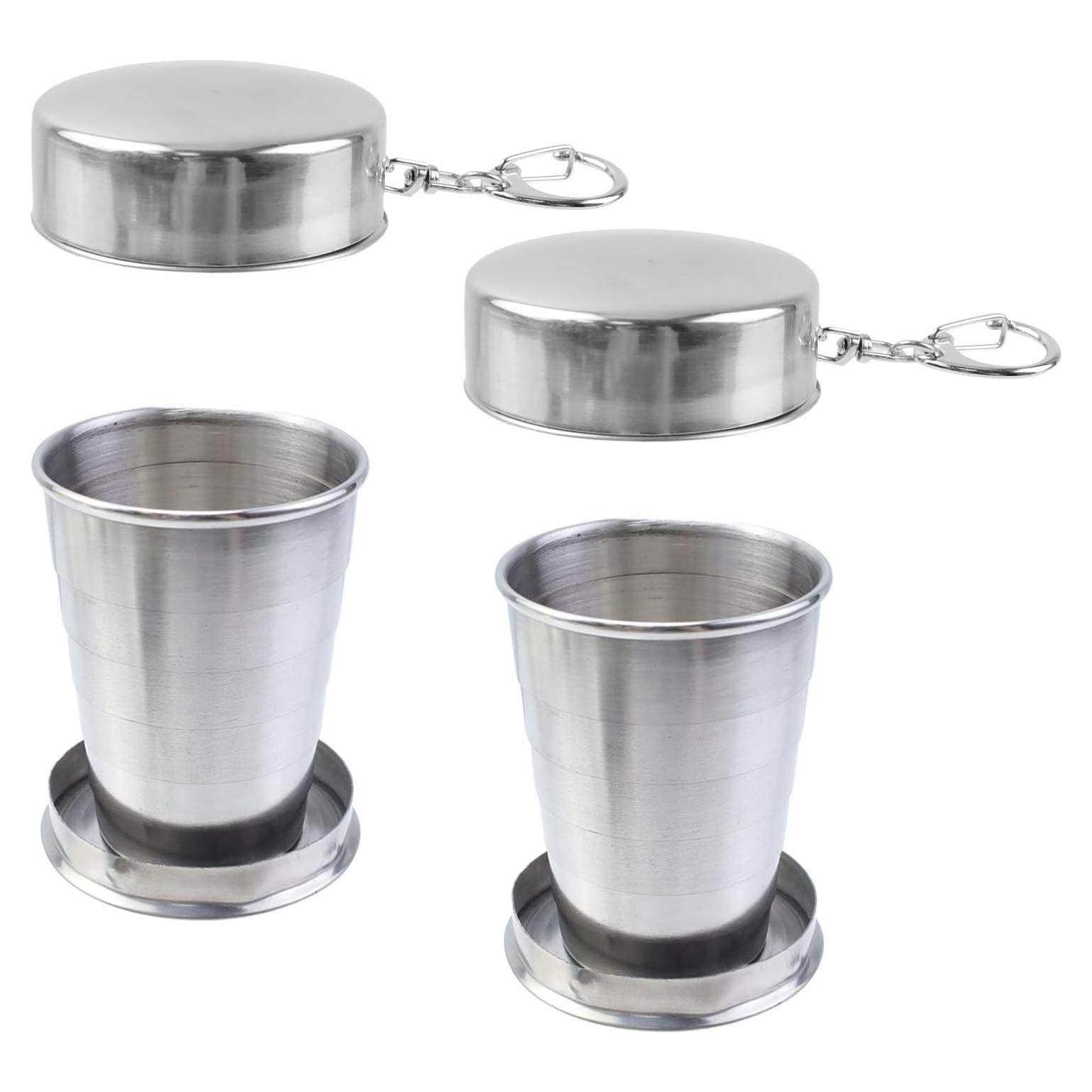 Tazas Plegables de Acero Inoxidable MY MIRONEY 75ml - 2 Piezas