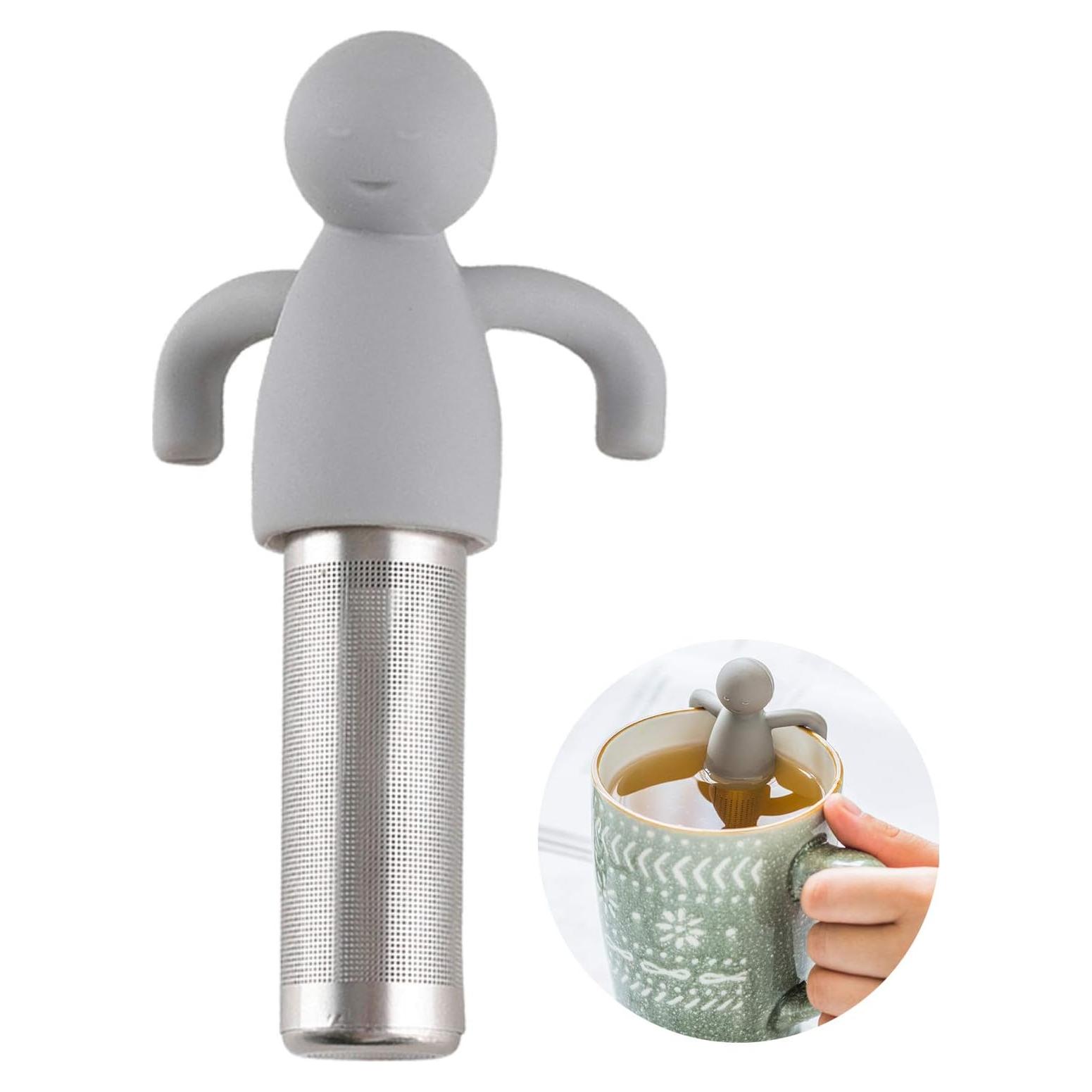 Infusor de Té Leden Acero Inoxidable con Mango de Silicona Gris