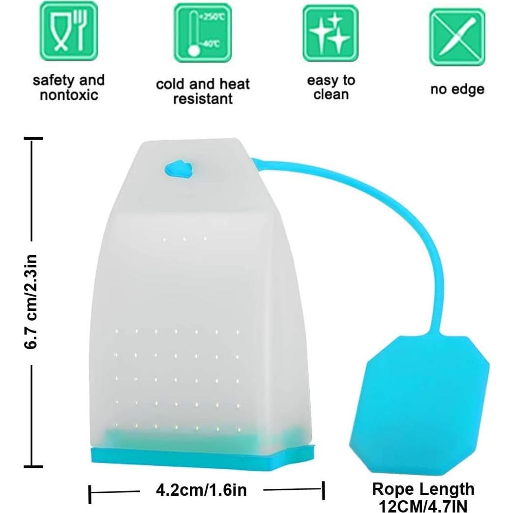 Infusor de Té de Silicona Ecurfu - Paquete de 4 Reutilizables