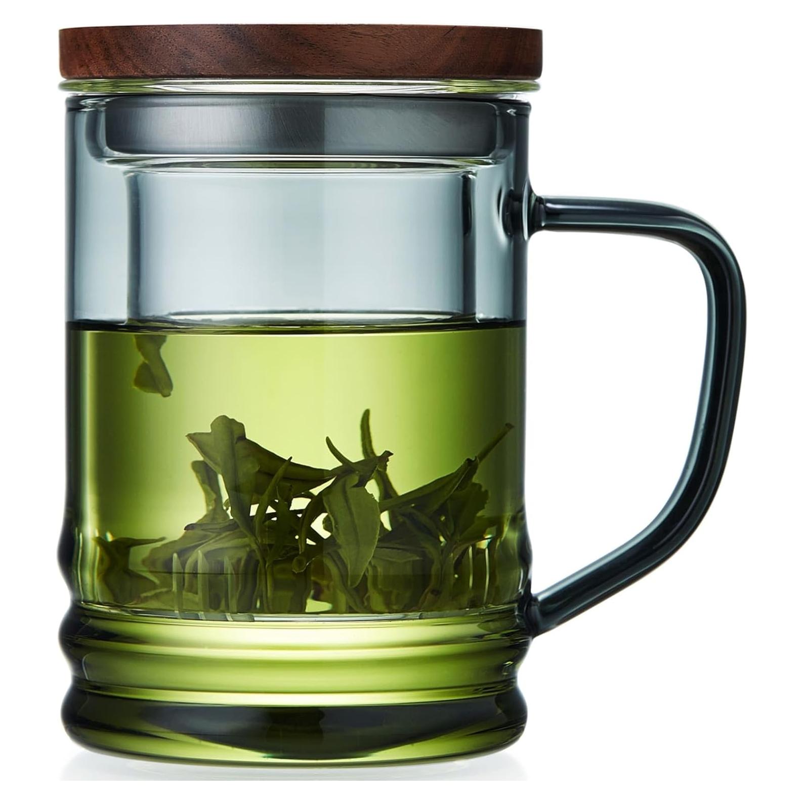 Taza de Té Irrompible de Vidrio Borosilicato 427 ml con Infusor