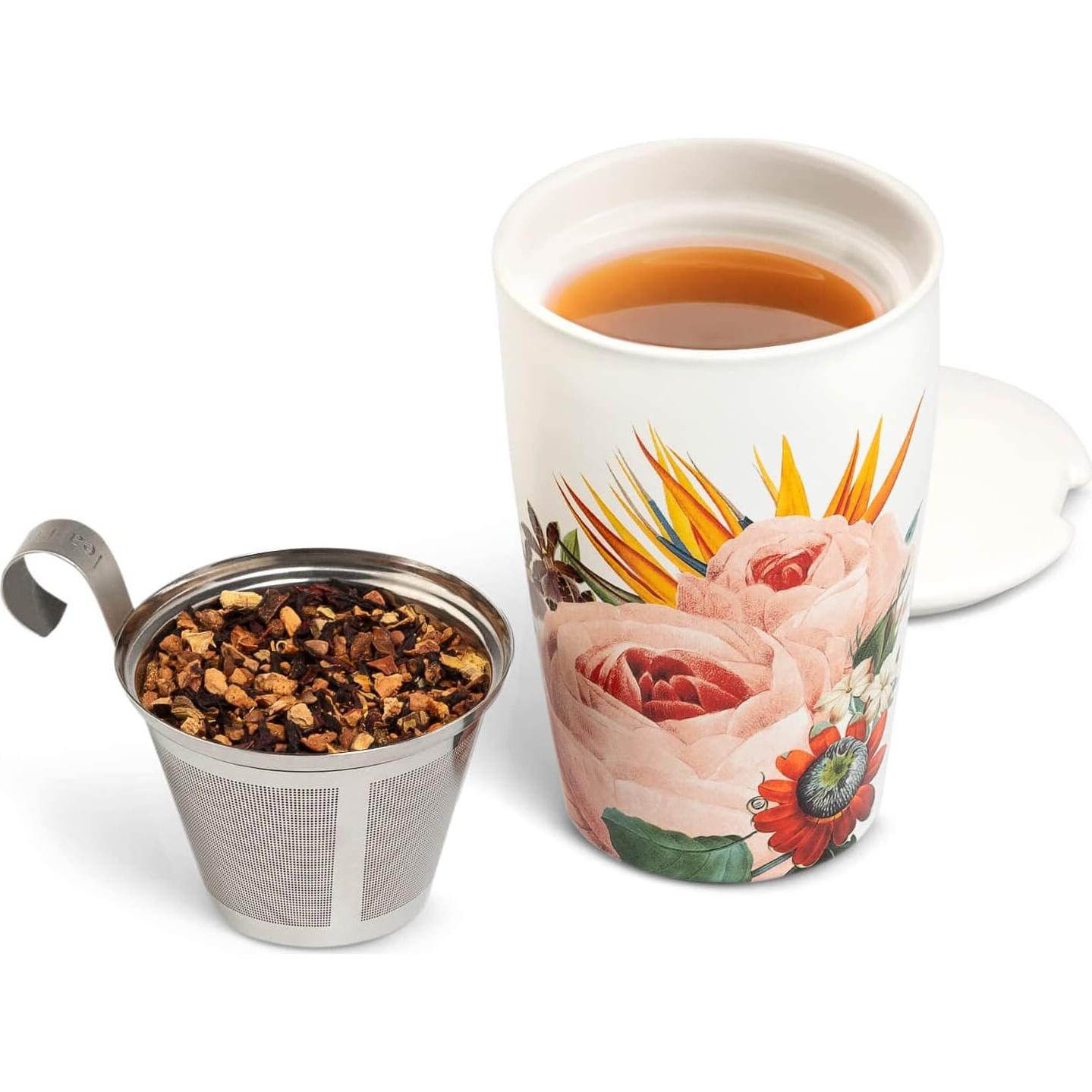 Taza de Cerámica Doble Pared Tea Forte Jubilee 12 oz con Infusor