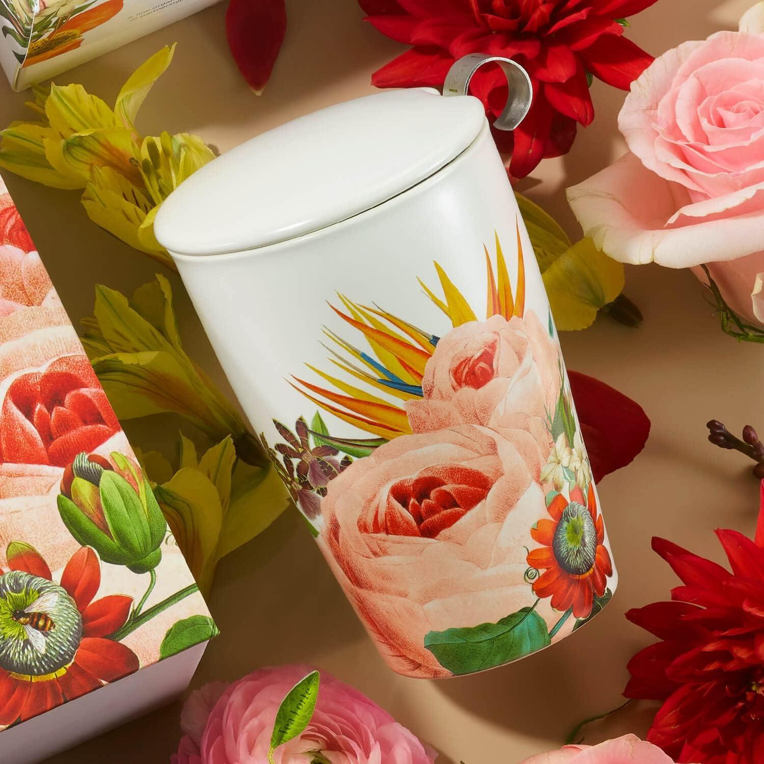 Taza de Cerámica Doble Pared Tea Forte Jubilee 12 oz con Infusor