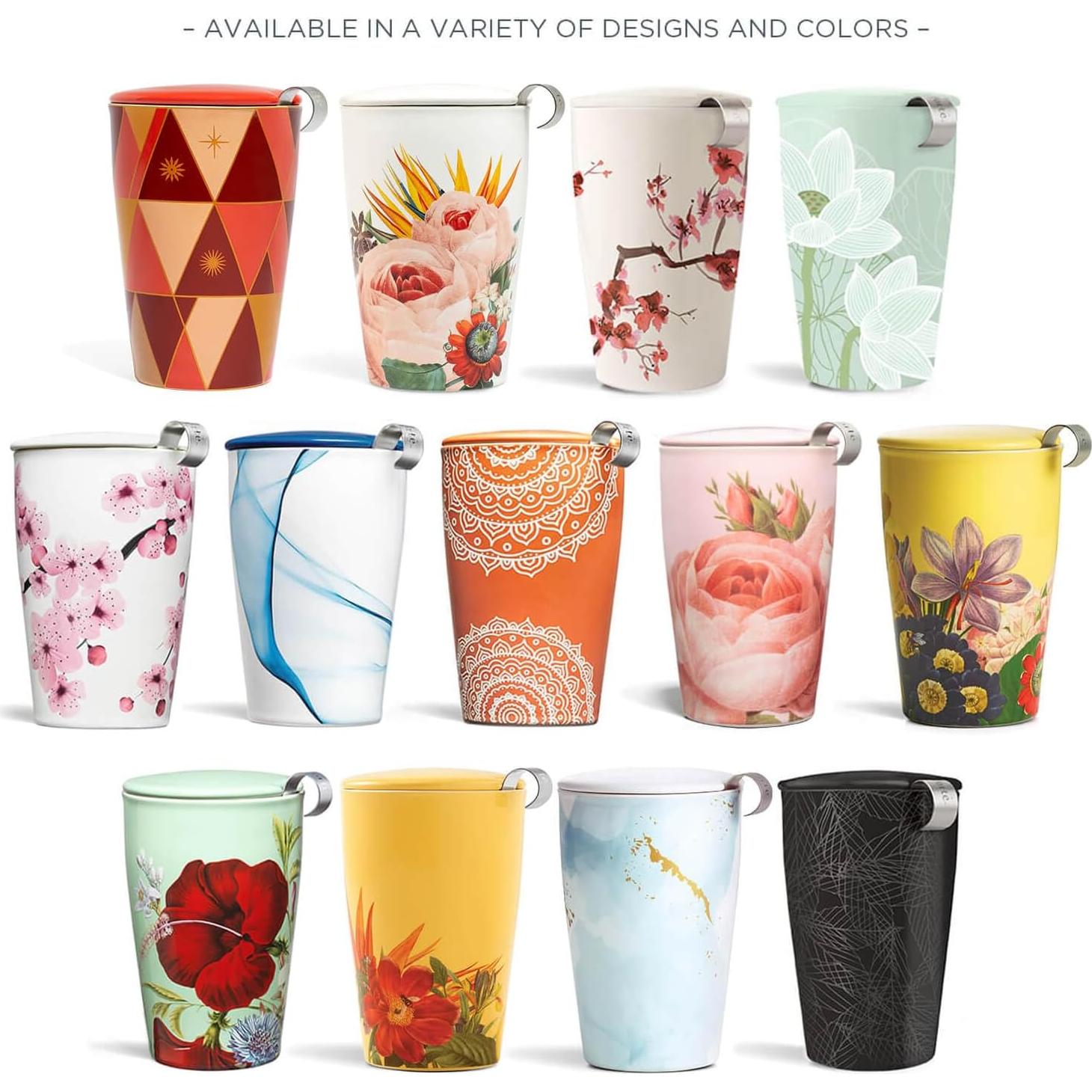 Taza de Cerámica Doble Pared Tea Forte Jubilee 12 oz con Infusor