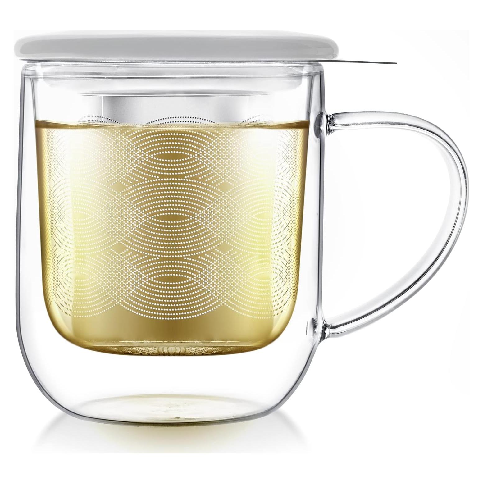 Taza de Infusión Teabloom Radiance 355ml Vidrio Aislado