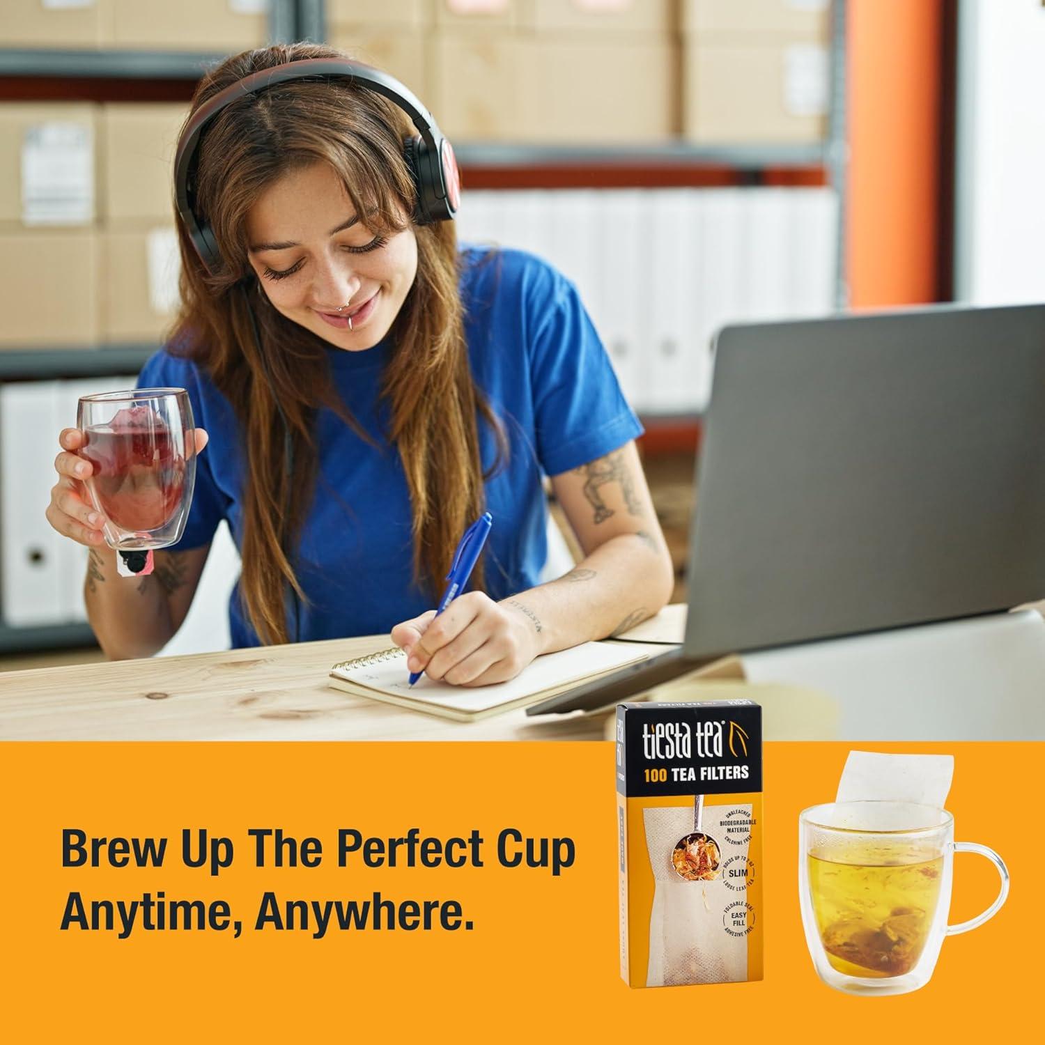 Filtros de Té Suelto Tiesta Tea - 100 Bolsas Desechables