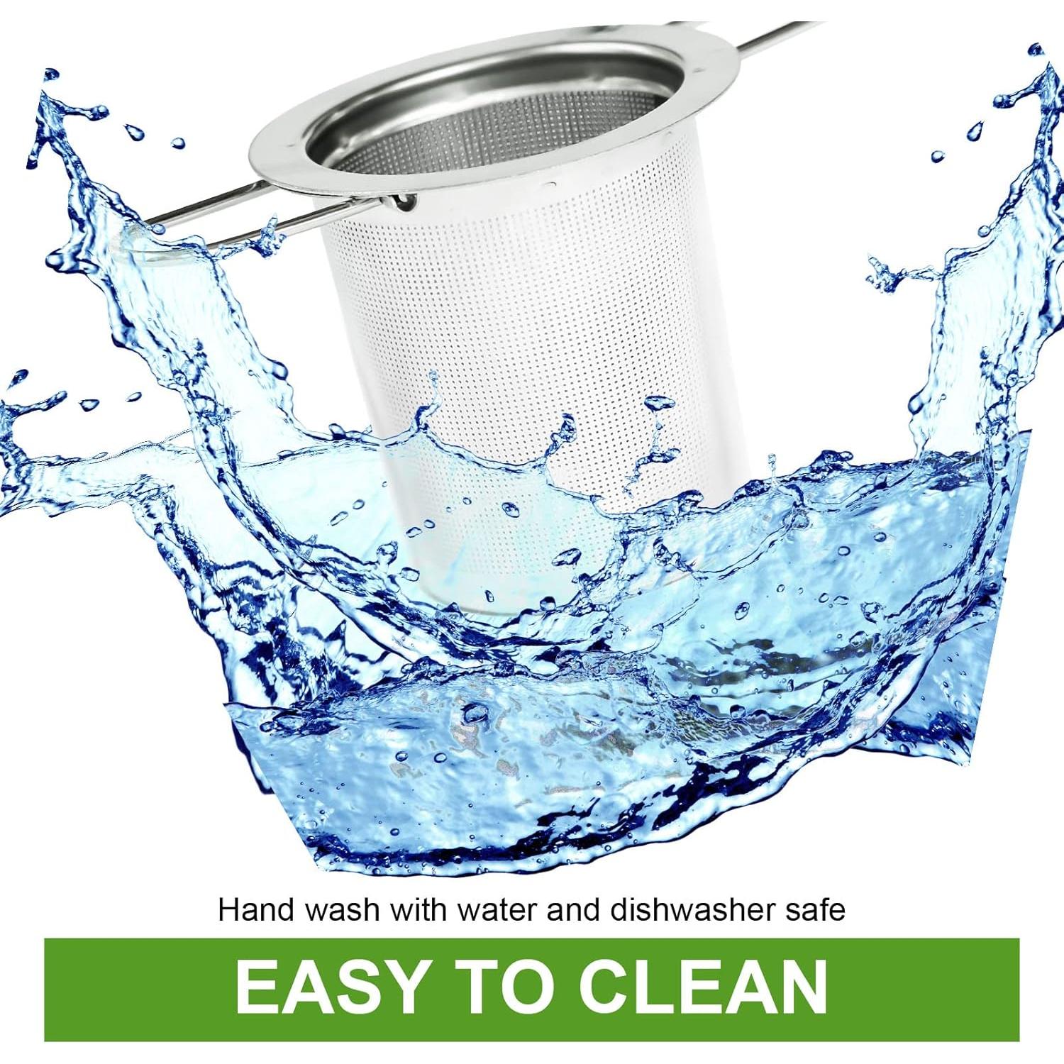 Infusores de Té de Acero Inoxidable Jewderm - 2 Piezas con Mango Plegable