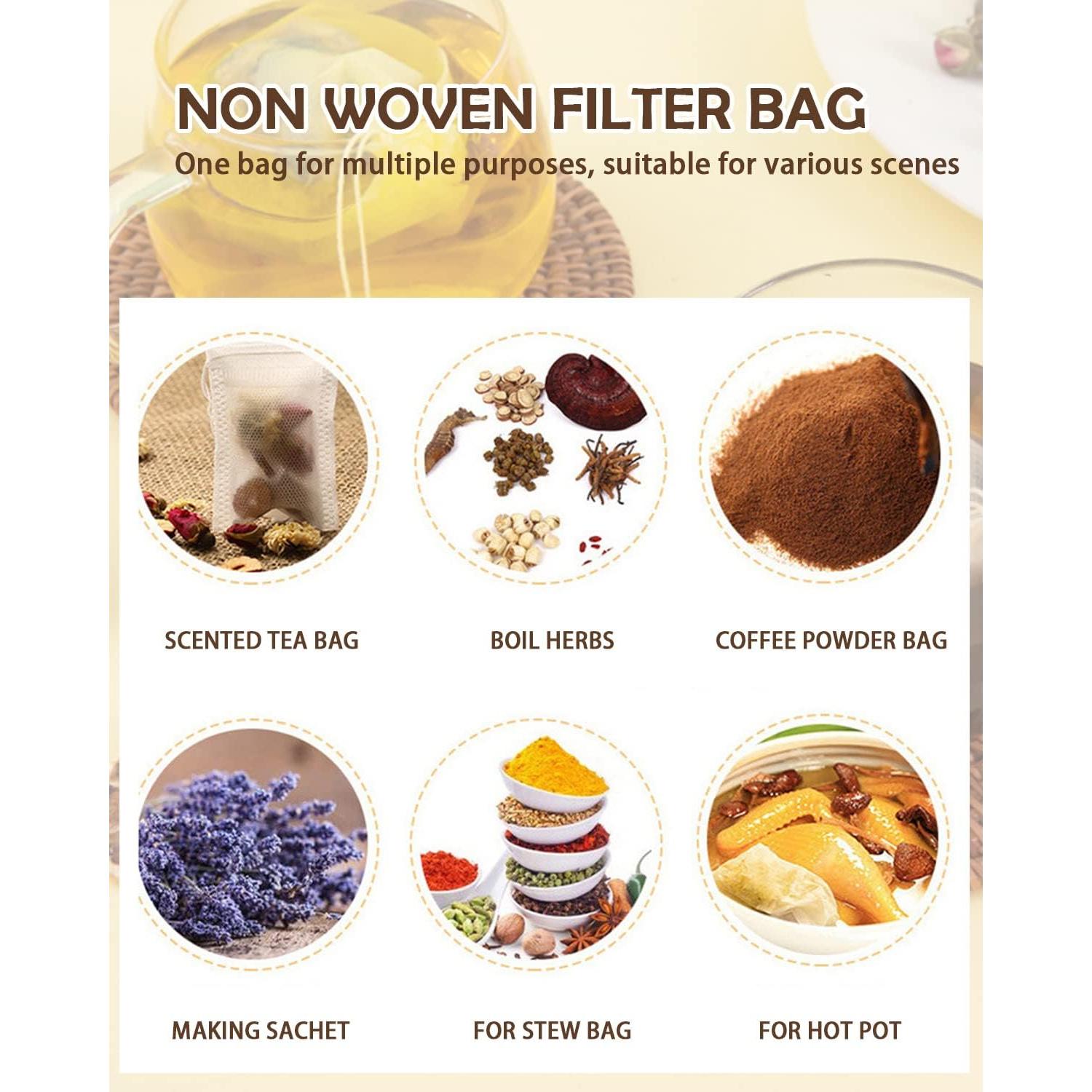 200 Bolsas de Té Desechables Lannso con Cucharita Gratis