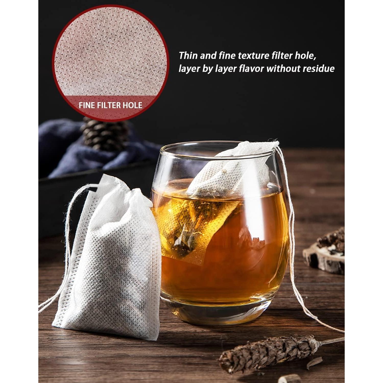 200 Bolsas de Té Desechables Lannso con Cucharita Gratis