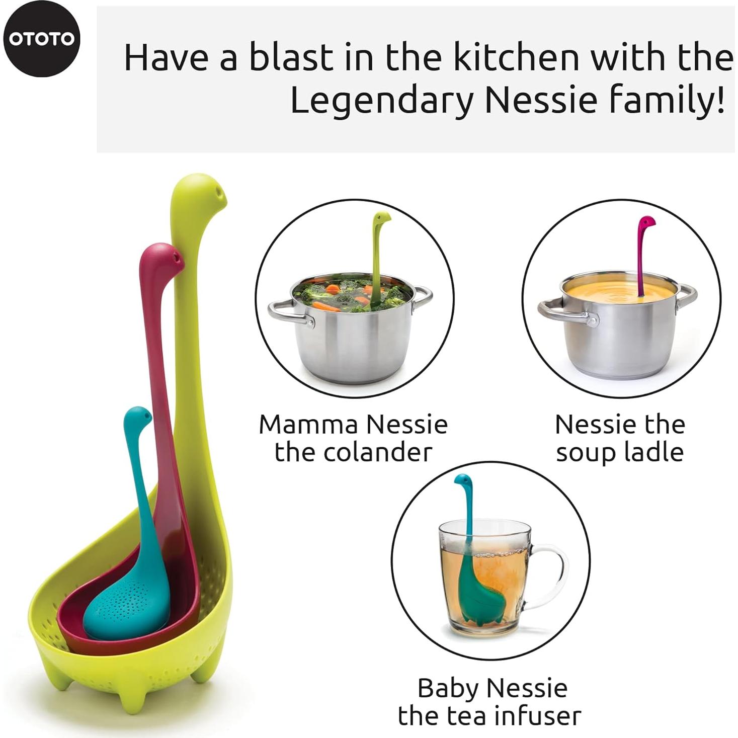 Set de Cocina Nessie OTOTO - 3 Piezas: Cucharón, Colador, Infusor