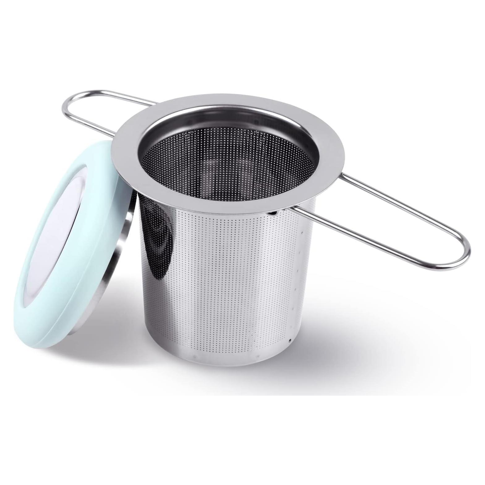 Infusor de Té Fenshine Acero Inoxidable Plegable 7cm Azul Claro