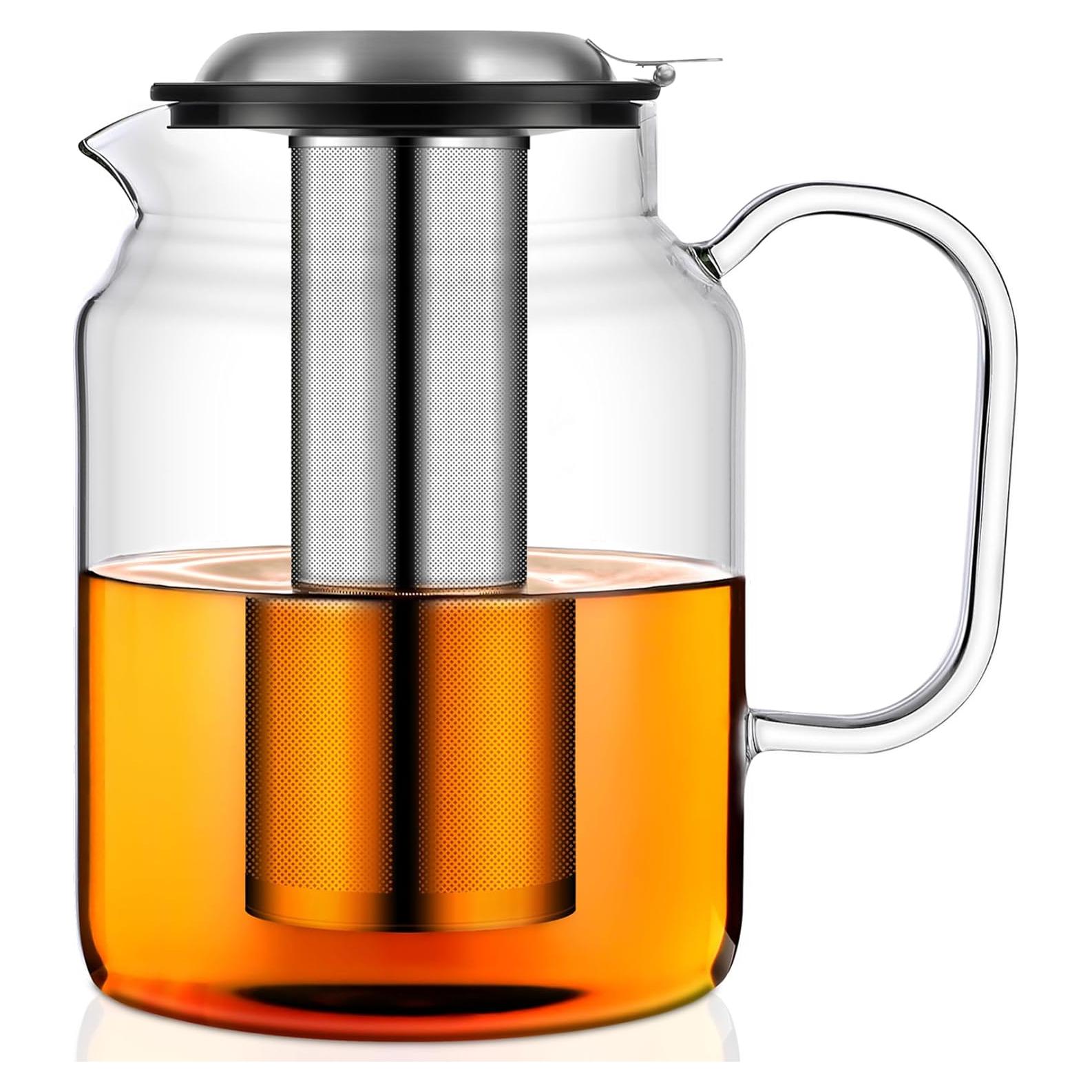 Tetera de Vidrio Borosilicato Aquach 2.5L con Infusor Acero