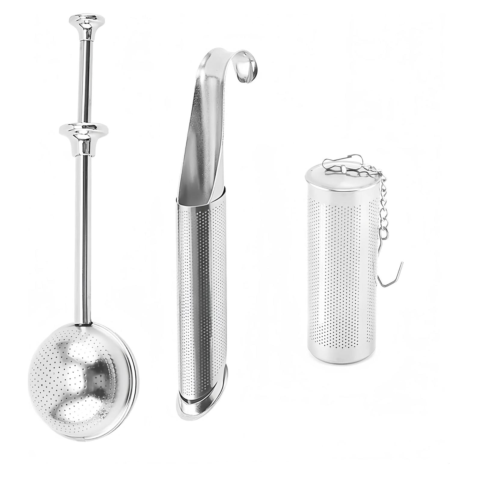 Juego de 3 Infusores de Té Acero Inoxidable SURVART 18x5 cm