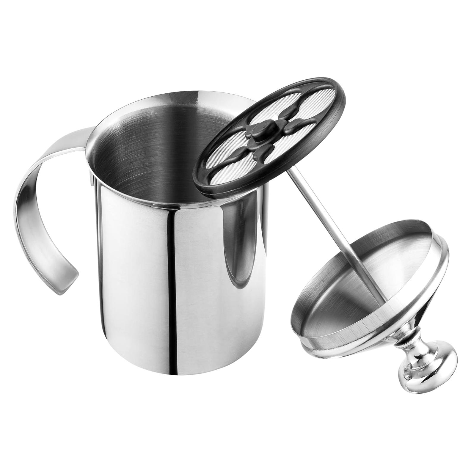 Espumador de Leche Manual Bellemain Acero Inoxidable 414 ml