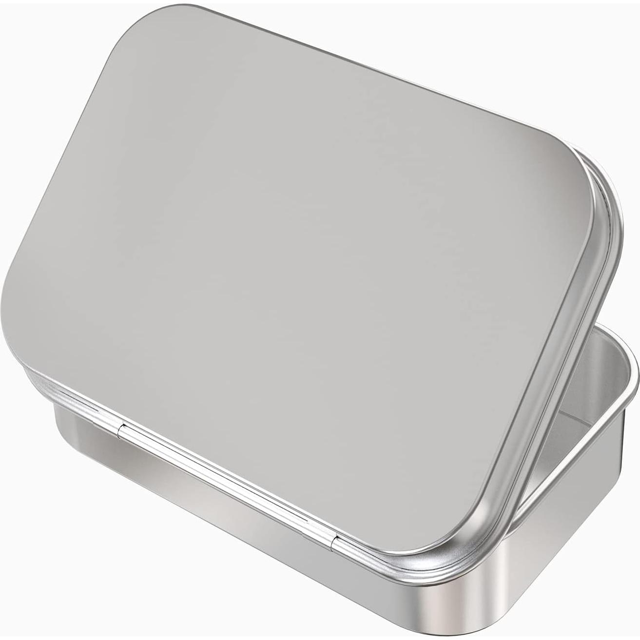 30 Contenedores de Metal Hulless con Bisagra 9.4x5.8 cm