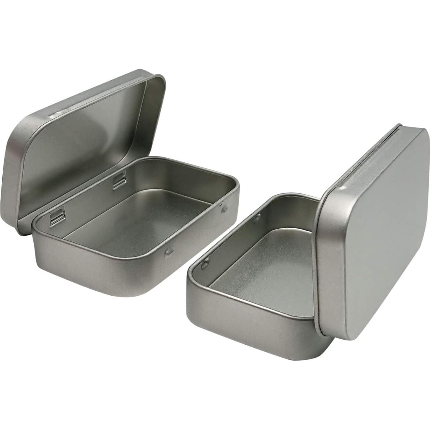 30 Contenedores de Metal Hulless con Bisagra 9.4x5.8 cm