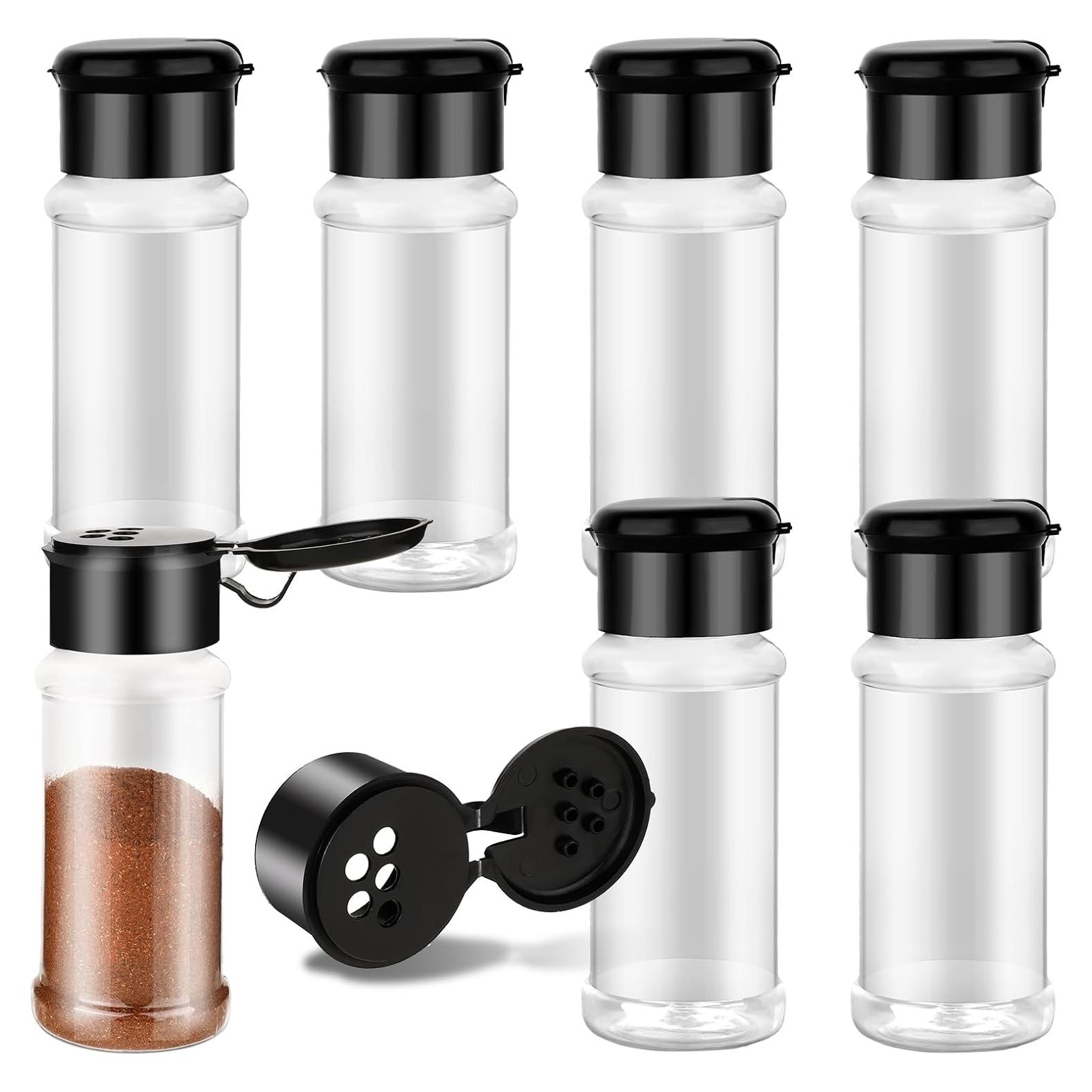 Juego de 6 Tarros de Especias Plástico 3oz con Tapas TIESOME