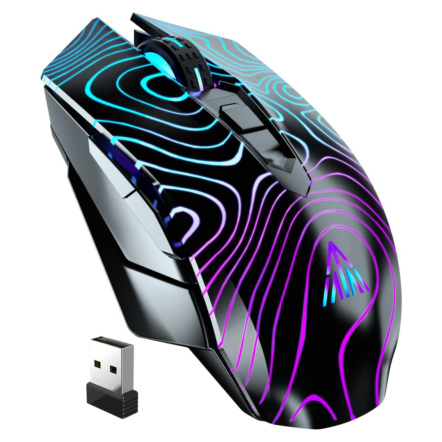 Ratón Gaming Inalámbrico SOLAKAKA SM10 RGB 5 Niveles DPI