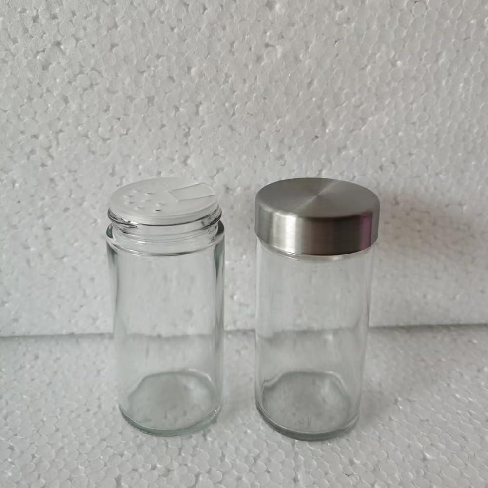 Tarros de Especias de Vidrio 3 Pcs ccHuDE con Tapas de Acero