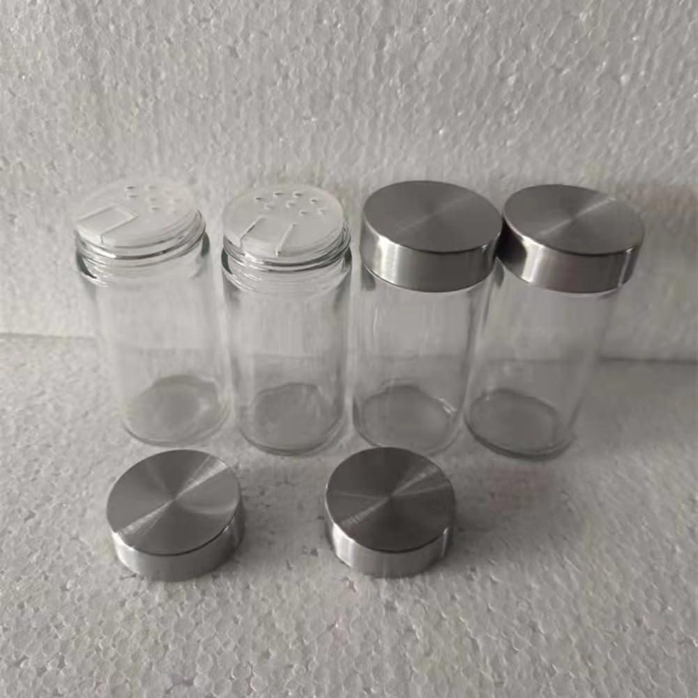 Tarros de Especias de Vidrio 3 Pcs ccHuDE con Tapas de Acero