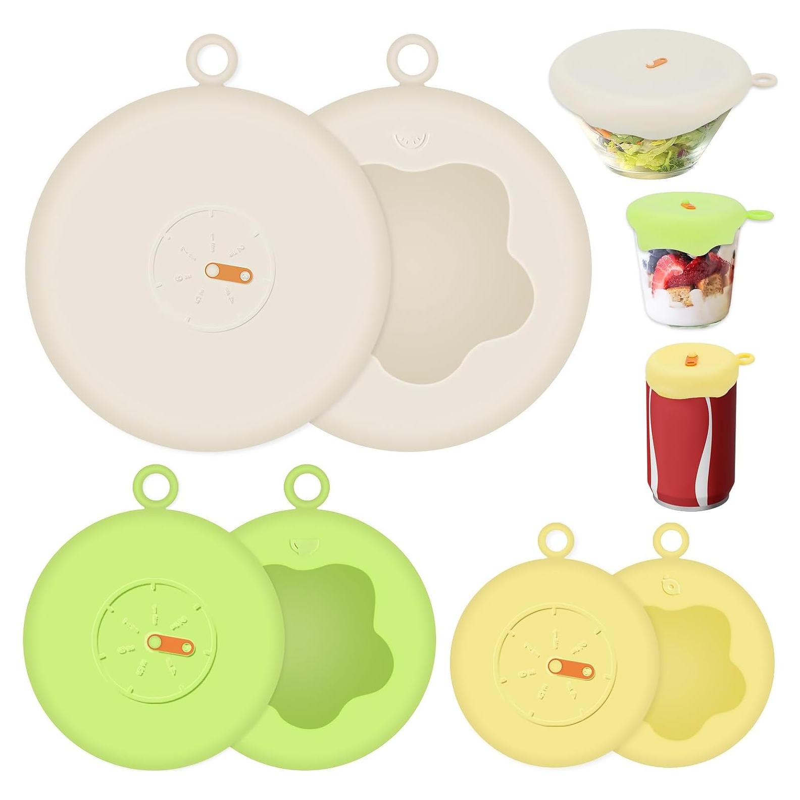 Juego de 6 Tapas de Silicona Howbush para Alimentos